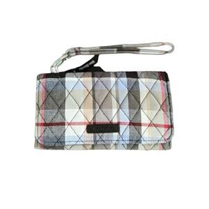 Vera Bradley Wristlet Wallet Perfectly Plaid Quilted Clutch Zip ID NWOT Retired